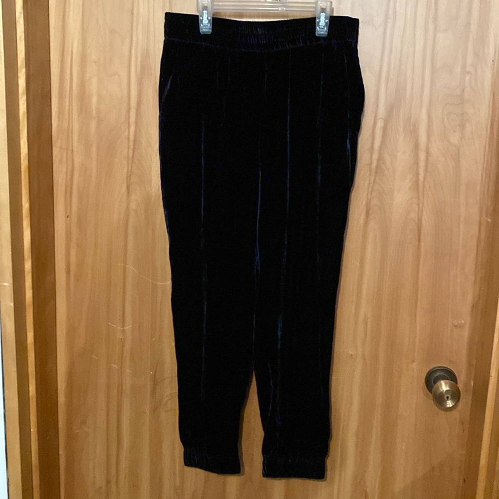 Banana Republic black velvet silk jogger S